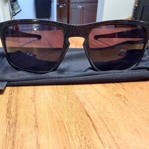 Oakley Sliver, Striped Black Sunglasses with Dark Lenses